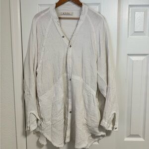 We The Free Cream Button-Up Summer Shirt